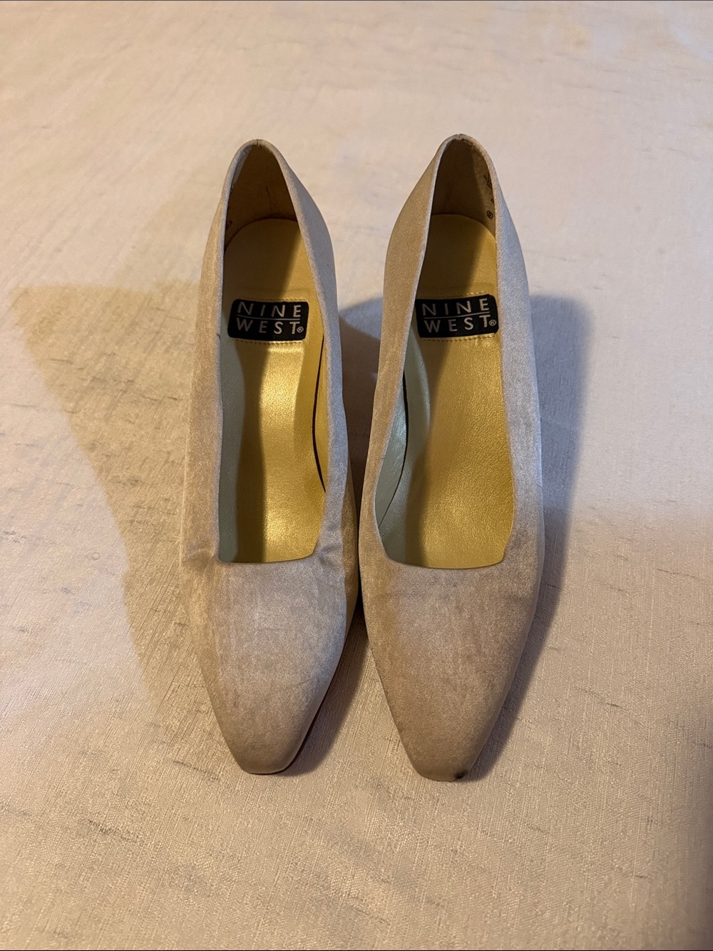 Nine West Taupe Suede Pointed Pumps
